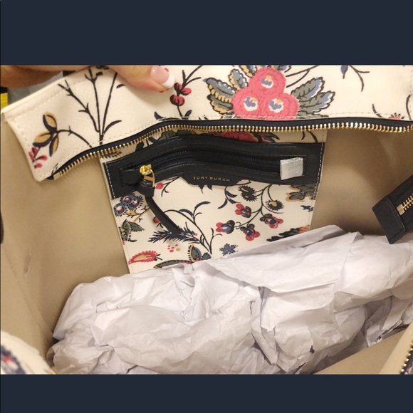 Tory Burch Kerrington Small Top Zip Tote Floral - Picture 6 of 6